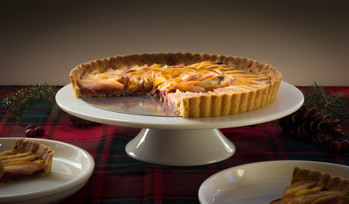 Sliced Paleo Apple Tart with Pear Cranberry Compote